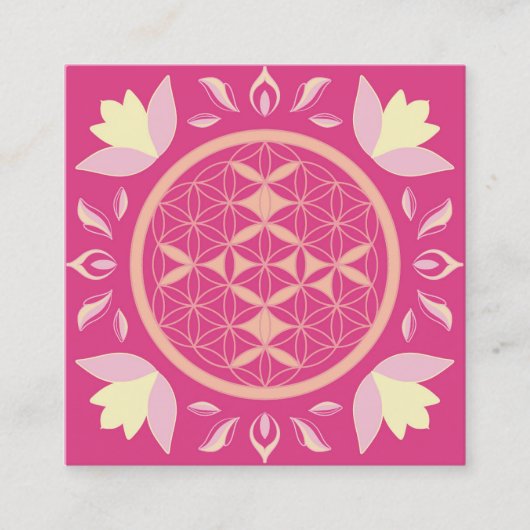 Levensbloem Vierkante Visitekaartje (Voorkant)