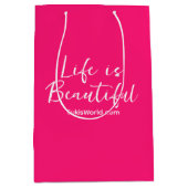 Levensblog merkwebsite roze medium cadeauzakje (Voorkant)