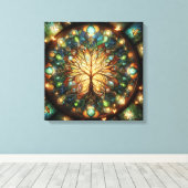 Levensboom 1 canvas afdruk (Insitu (Houten vloer))