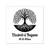 Levensboom #3 Koppel Namen Datum Zelfinktende Stempel (Design)