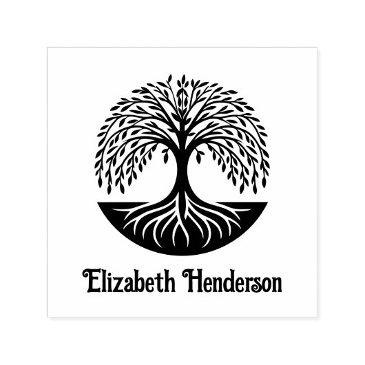 Levensboom #3 met optionele naam  zelfinktende stempel (Design)