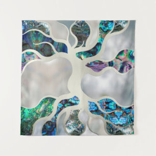 Levensboom - Abalone Shell en Pearl Wandkleed