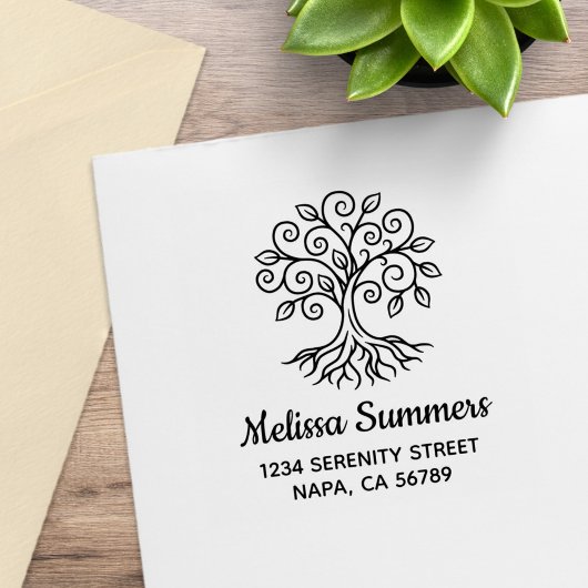 Levensboom Adres Rubberstempel