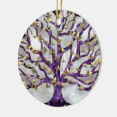 Levensboom - Amethyst en Butterflies Keramisch Ornament (Links)
