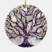 Levensboom - Amethyst en Butterflies Keramisch Ornament (Achterkant)
