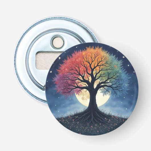Levensboom Button Flesopener (Voorkant)