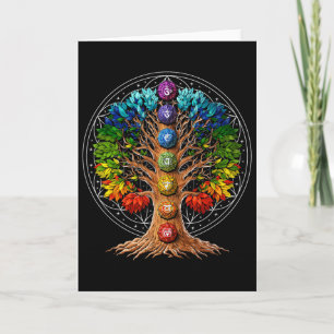 Levensboom Chakra-symbolen Zen Yoga-meditatie Sp Kaart
