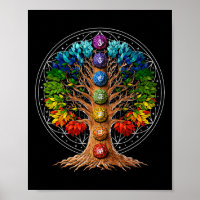 Levensboom Chakra-symbolen Zen Yoga-meditatie Sp