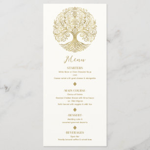 Levensboom Cream & Gouden Keltische Trouwmenu Menu