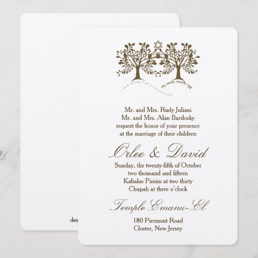 Levensboom + Davidster Kaart (Voorkant / Achterkant)