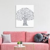 Levensboom Doodle 6 Canvas Afdruk (Insitu (Woonkamer))