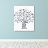 Levensboom Doodle 6 Canvas Afdruk (Insitu (Houten vloer))