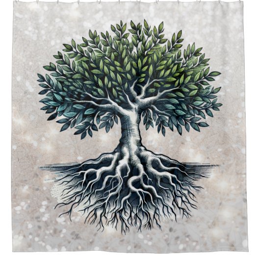 Levensboom Douchegordijn (Voorkant)