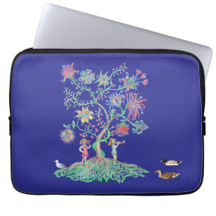 Levensboom en eenden wilde eenden laptop sleeve