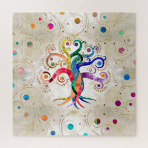 Levensboom - Gemstone Mineral Rainbow Swirl Legpuzzel
