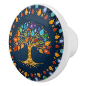 Levensboom - Geode Agaat Bladeren Keramische Knop (Rechts)