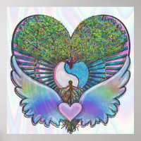 Levensboom, hart, Angel Wings, Yin Yang