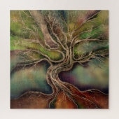 Levensboom - herfst schaduwen legpuzzel (Verticaal)
