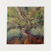 Levensboom - herfst schaduwen wandkleed (Voorkant)