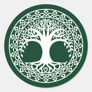 Levensboom in een Keltische cirkel Ronde Sticker