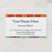 Levensboom in regenboogkleuren visitekaartje (Achterkant)