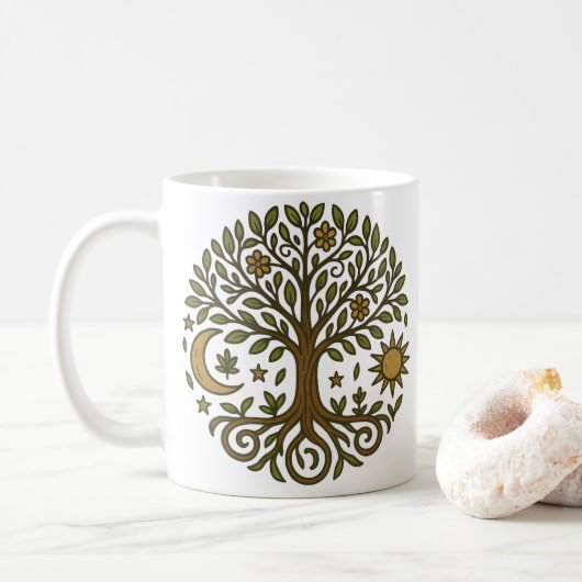 Levensboom koffiemok (Met donut)