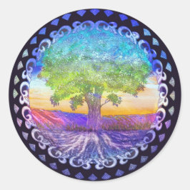 Levensboom Liefde, Vrede, Balans Ronde Sticker