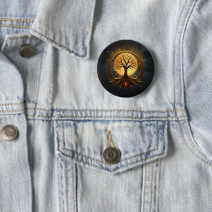 Levensboom – Maanverlichte Verlichting Ronde Button 5,7 Cm
