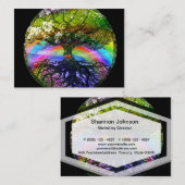 Levensboom met regenbooghart visitekaartje (Voorkant / Achterkant)