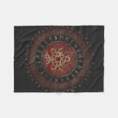 Levensboom met Triquetra Black Red Leather Fleece Deken (Voorkant (Horizontaal))