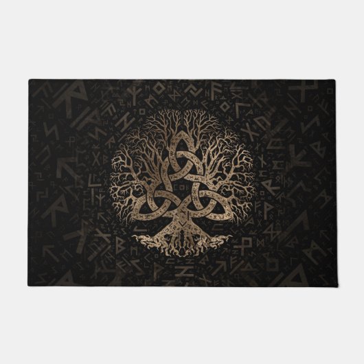 Levensboom met Triquetra op het Futhark-patroon Deurmat (Voorkant)