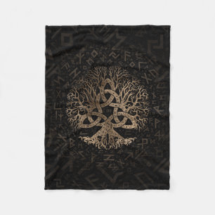 Levensboom met Triquetra op het Futhark-patroon Fleece Deken