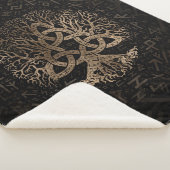 Levensboom met Triquetra op het Futhark-patroon Sherpa Deken (3/4)