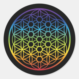 Levensboom met ventilator - Regenboogversie Ronde Sticker