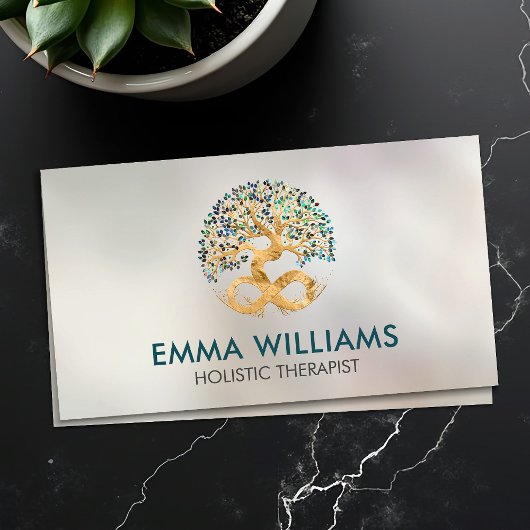 Levensboom - oneindigheid - Abalone Shell Leaves Visitekaartje