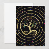 Levensboom - oneindigheid spiraal feestdagenkaart (Voorkant / Achterkant)