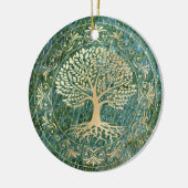 Levensboom op de achtergrond van de groene mozaïek keramisch ornament (Links)