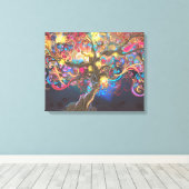 Levensboom op Poster van de Night Tapestry Canvas Afdruk (Insitu (Houten vloer))