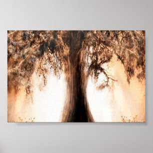 Levensboom op zonsondergang-Poster Poster