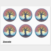 Levensboom patch ronde sticker (Vel)