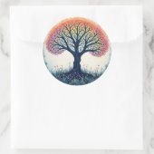 Levensboom patch ronde sticker (Tas)