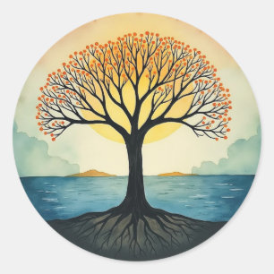 Levensboom patch ronde sticker