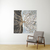 Levensboom - Pearl, Gold en zwarte marmer Wandkleed (In Situ (horizontaal))