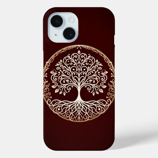 Levensboom robuust donkerrood Keltisch Case-Mate iPhone Case (Achterkant)