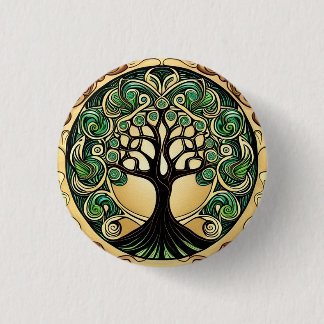 Levensboom Ronde Button 3,2 Cm
