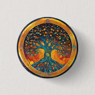 Levensboom Ronde Button 3,2 Cm