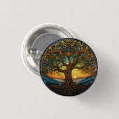 Levensboom Ronde Button 3,2 Cm (Voorkant /achterkant)