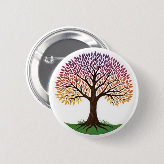 Levensboom Ronde Button 5,7 Cm (Voorkant /achterkant)
