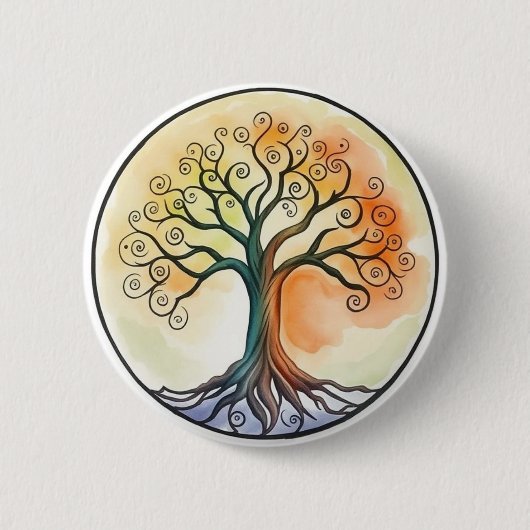 Levensboom Ronde Button 5,7 Cm (Voorkant)