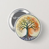 Levensboom Ronde Button 5,7 Cm (Voorkant /achterkant)